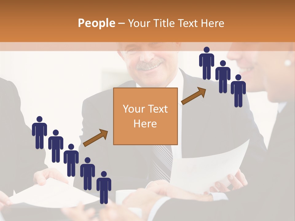 A Group Of Business People Sitting Around A Table PowerPoint Template