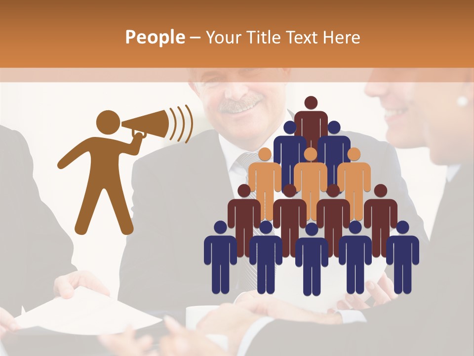 A Group Of Business People Sitting Around A Table PowerPoint Template