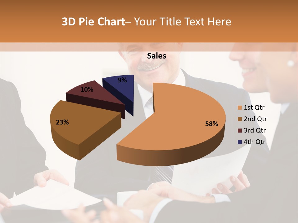 A Group Of Business People Sitting Around A Table PowerPoint Template