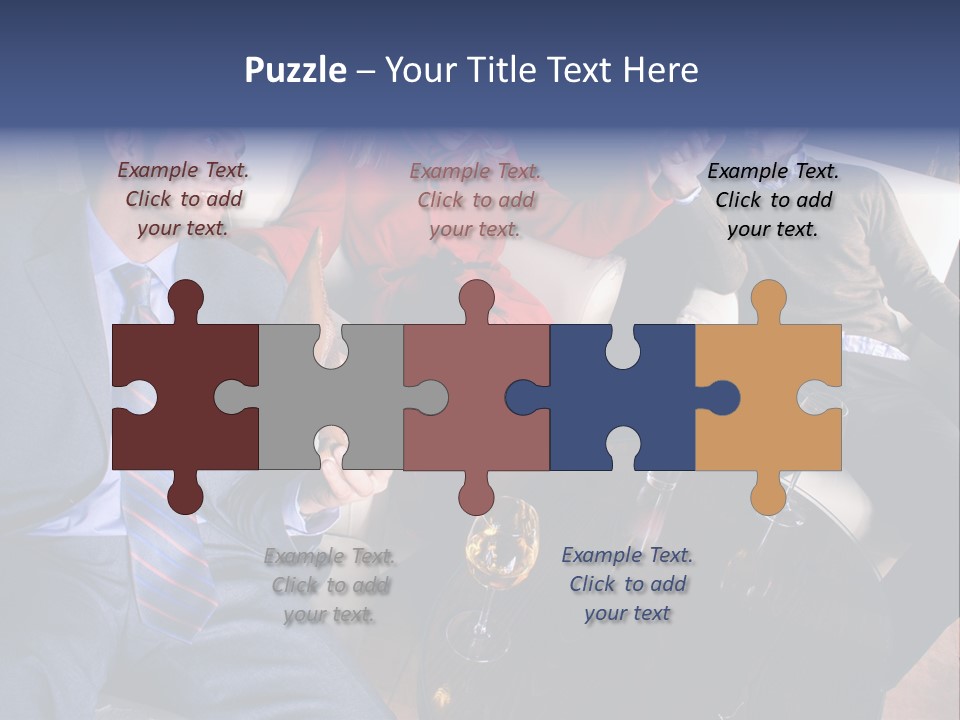 A Group Of People Sitting Around A Table PowerPoint Template