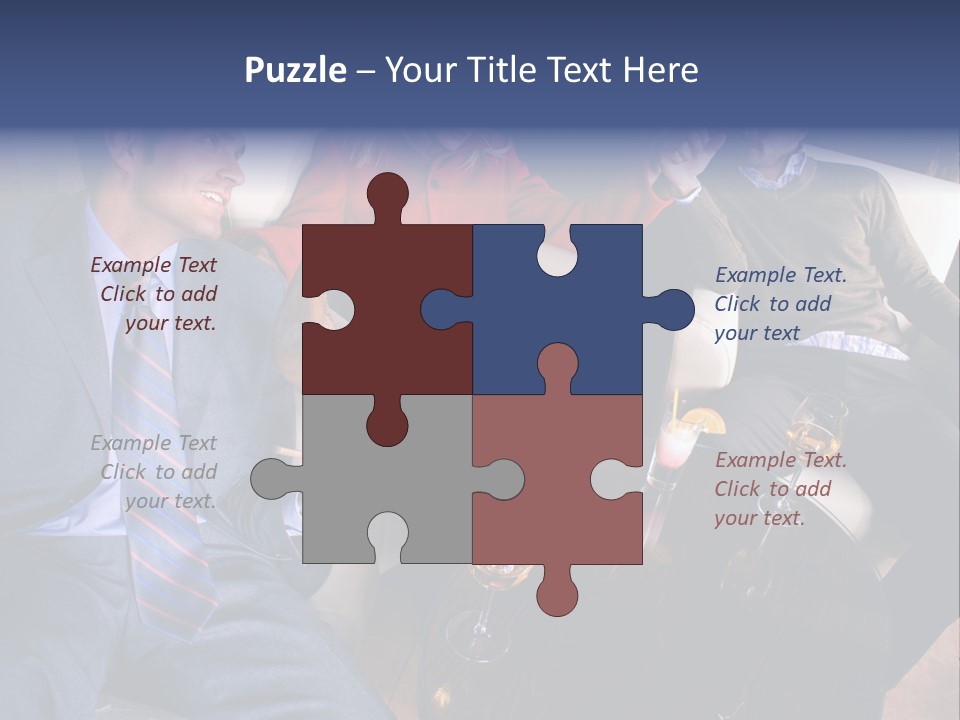 A Group Of People Sitting Around A Table PowerPoint Template