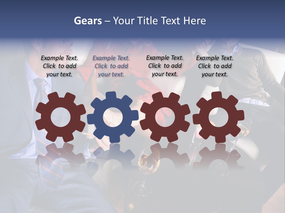 A Group Of People Sitting Around A Table PowerPoint Template