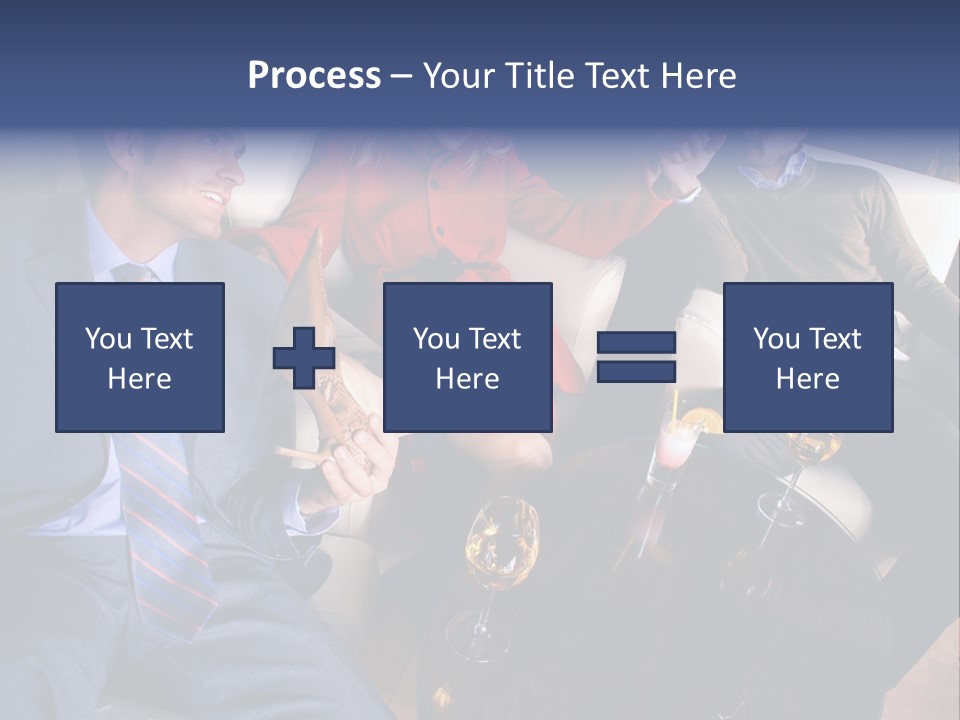 A Group Of People Sitting Around A Table PowerPoint Template