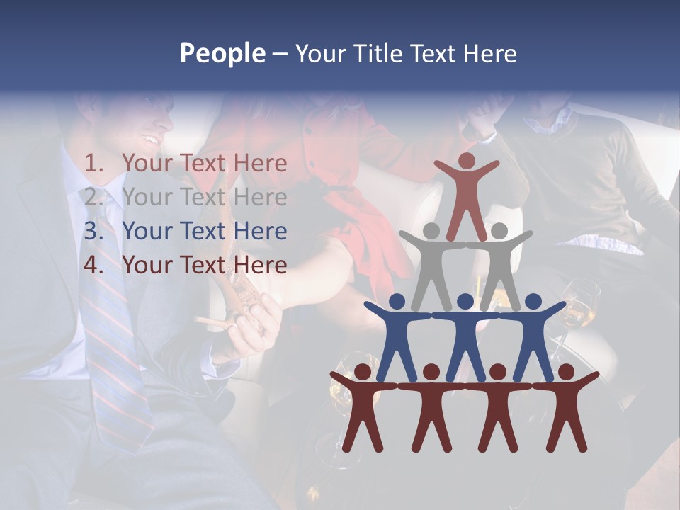 A Group Of People Sitting Around A Table PowerPoint Template