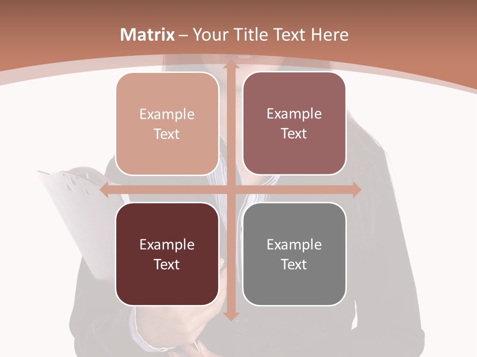 A Woman In A Business Suit Holding A Folder PowerPoint Template