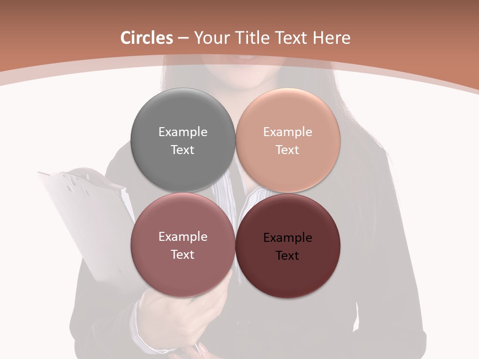 A Woman In A Business Suit Holding A Folder PowerPoint Template