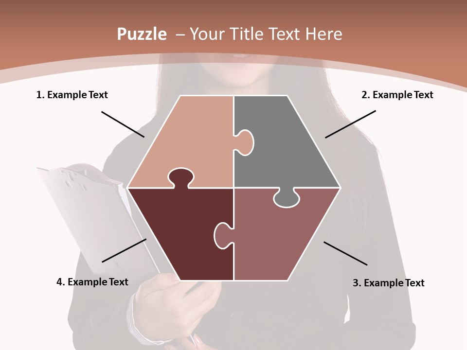 A Woman In A Business Suit Holding A Folder PowerPoint Template