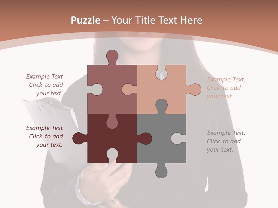 A Woman In A Business Suit Holding A Folder PowerPoint Template