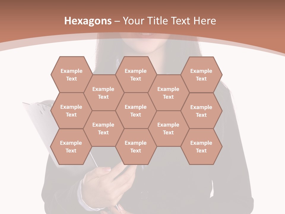 A Woman In A Business Suit Holding A Folder PowerPoint Template