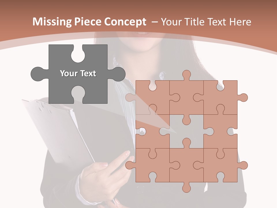 A Woman In A Business Suit Holding A Folder PowerPoint Template