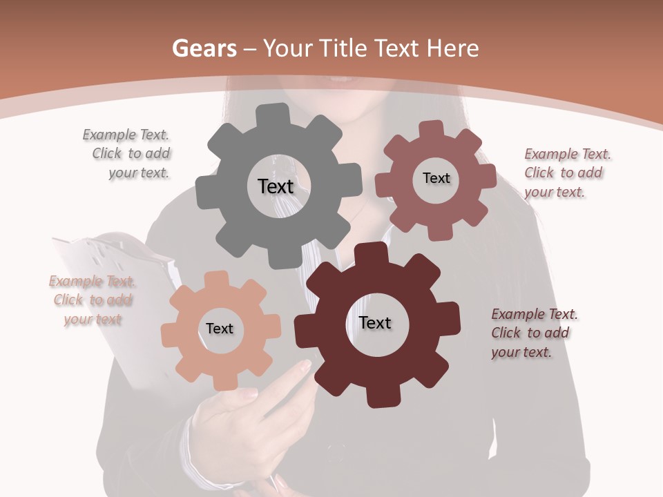 A Woman In A Business Suit Holding A Folder PowerPoint Template