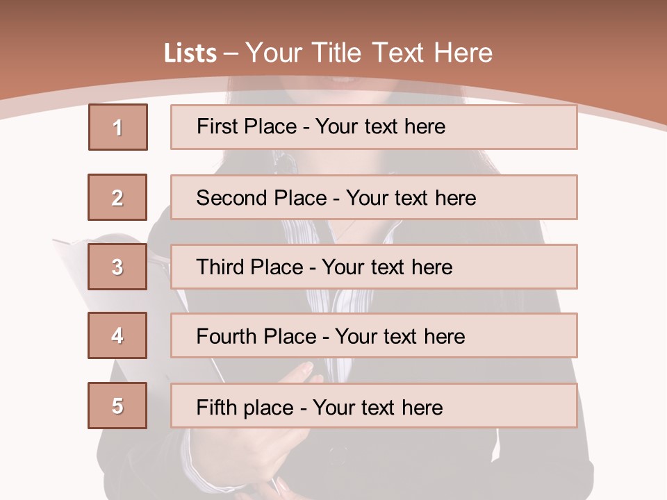 A Woman In A Business Suit Holding A Folder PowerPoint Template