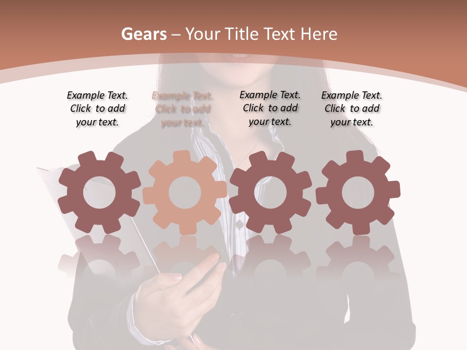 A Woman In A Business Suit Holding A Folder PowerPoint Template