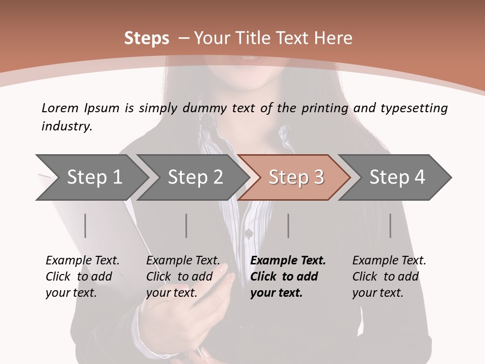 A Woman In A Business Suit Holding A Folder PowerPoint Template