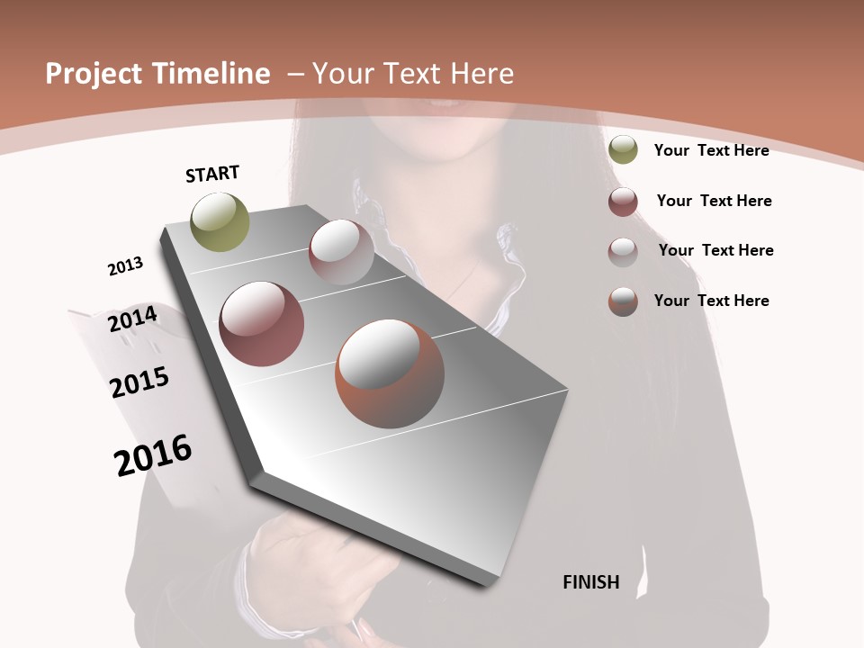 A Woman In A Business Suit Holding A Folder PowerPoint Template