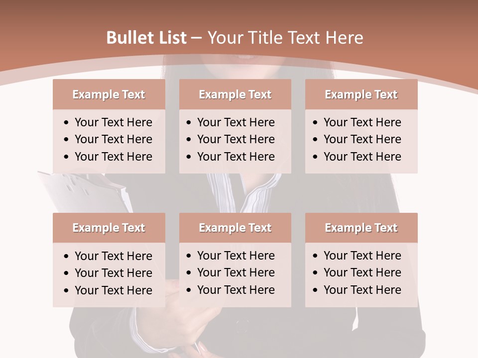 A Woman In A Business Suit Holding A Folder PowerPoint Template