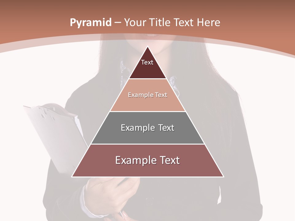 A Woman In A Business Suit Holding A Folder PowerPoint Template