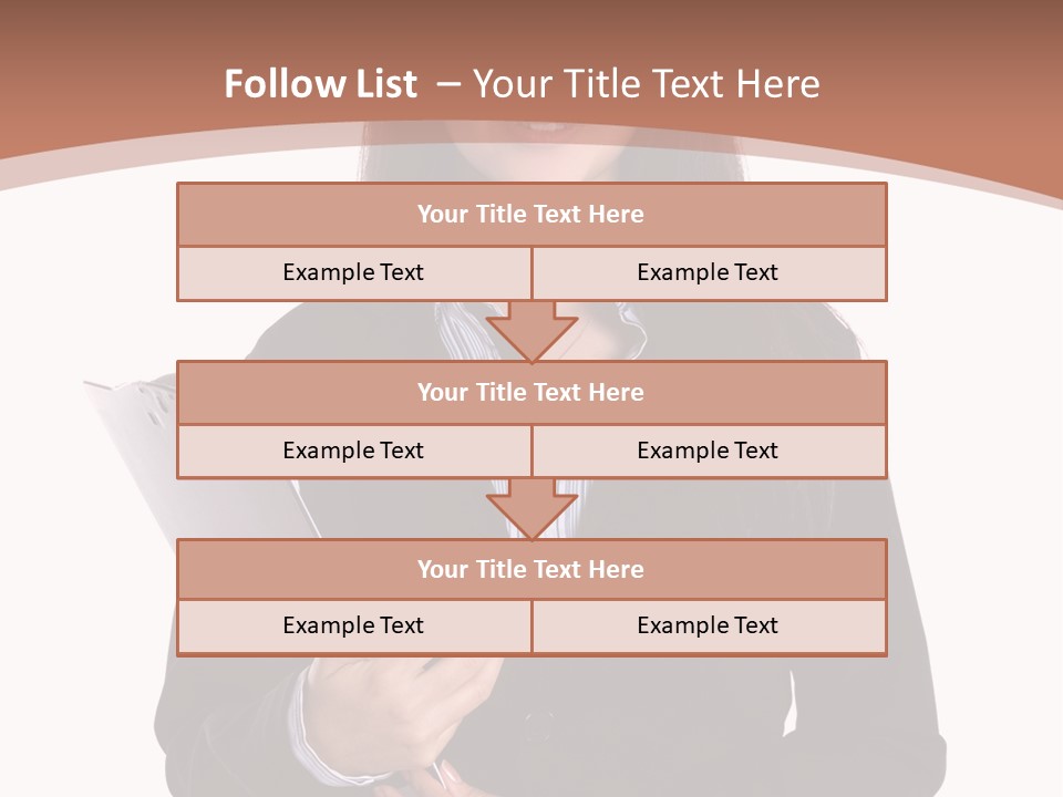 A Woman In A Business Suit Holding A Folder PowerPoint Template