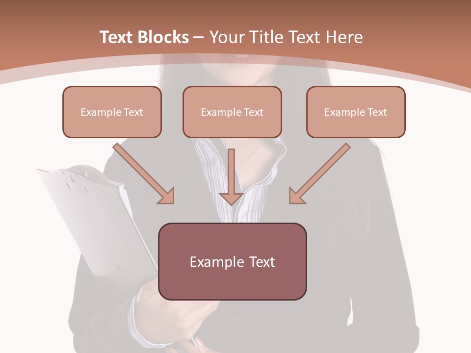 A Woman In A Business Suit Holding A Folder PowerPoint Template