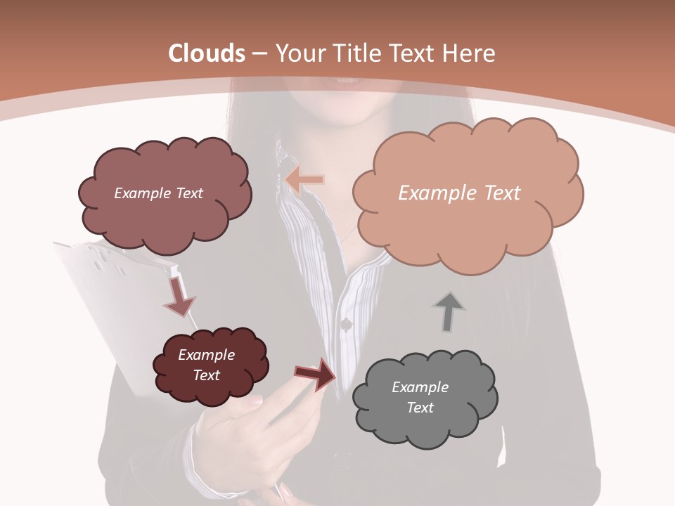 A Woman In A Business Suit Holding A Folder PowerPoint Template