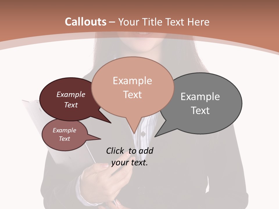 A Woman In A Business Suit Holding A Folder PowerPoint Template