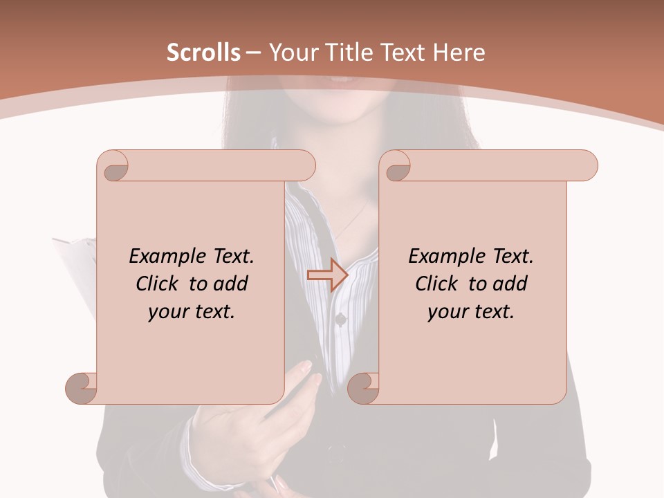 A Woman In A Business Suit Holding A Folder PowerPoint Template