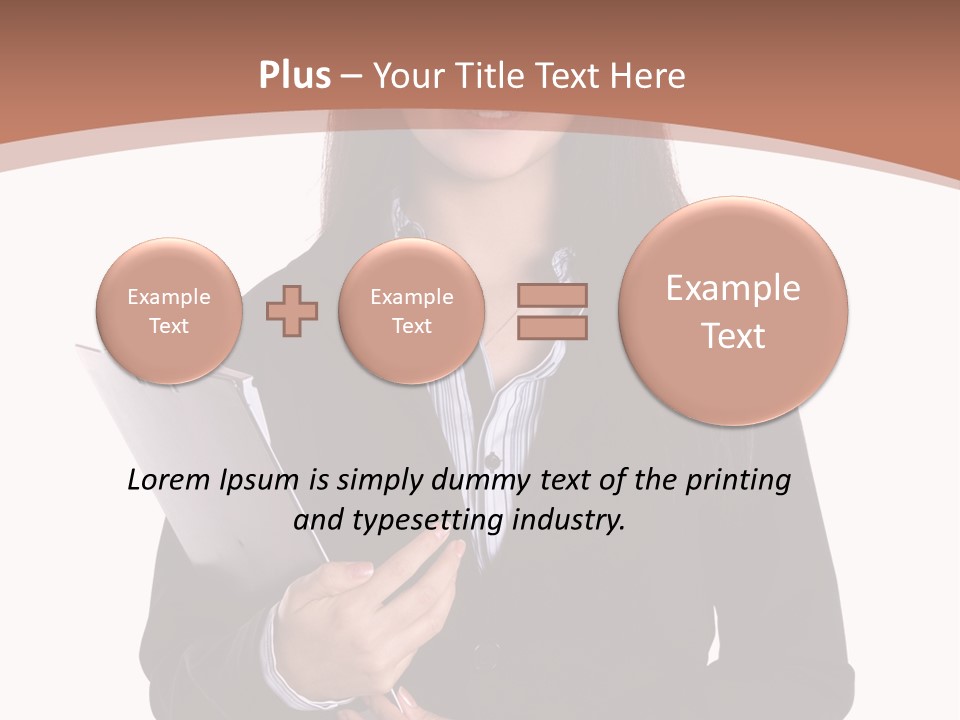 A Woman In A Business Suit Holding A Folder PowerPoint Template