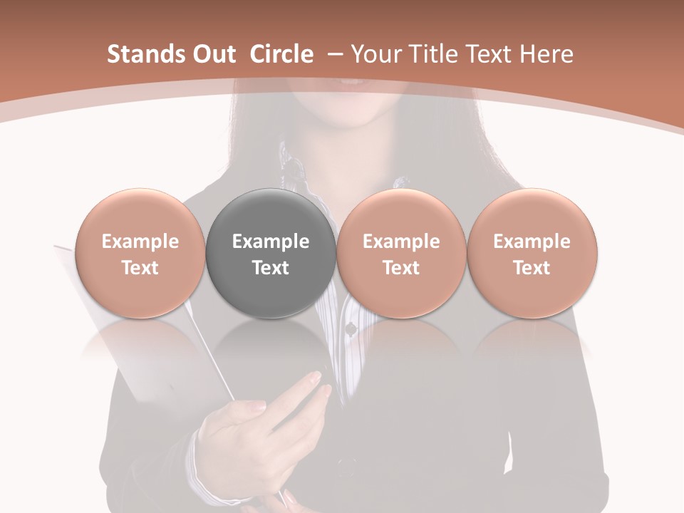 A Woman In A Business Suit Holding A Folder PowerPoint Template