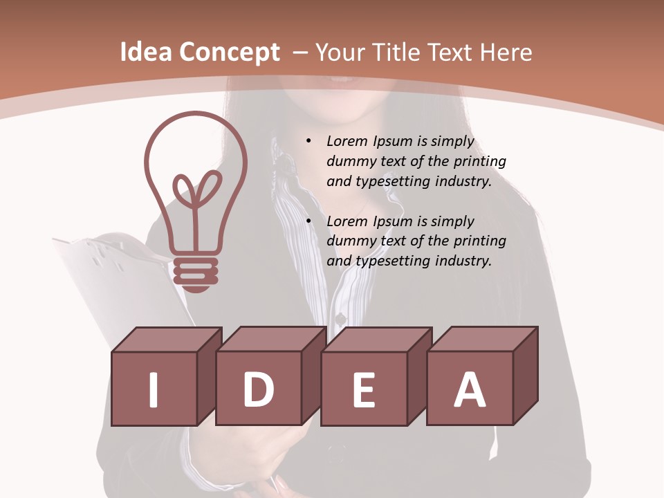 A Woman In A Business Suit Holding A Folder PowerPoint Template