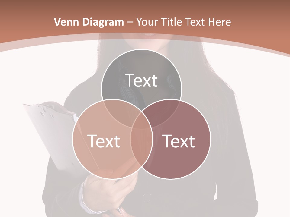 A Woman In A Business Suit Holding A Folder PowerPoint Template