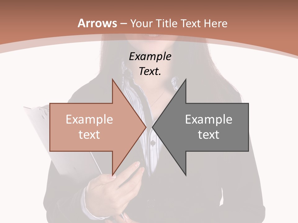 A Woman In A Business Suit Holding A Folder PowerPoint Template