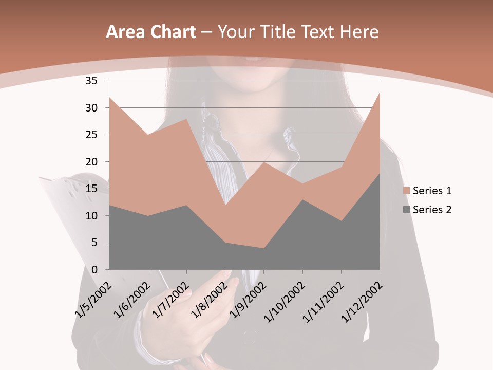 A Woman In A Business Suit Holding A Folder PowerPoint Template