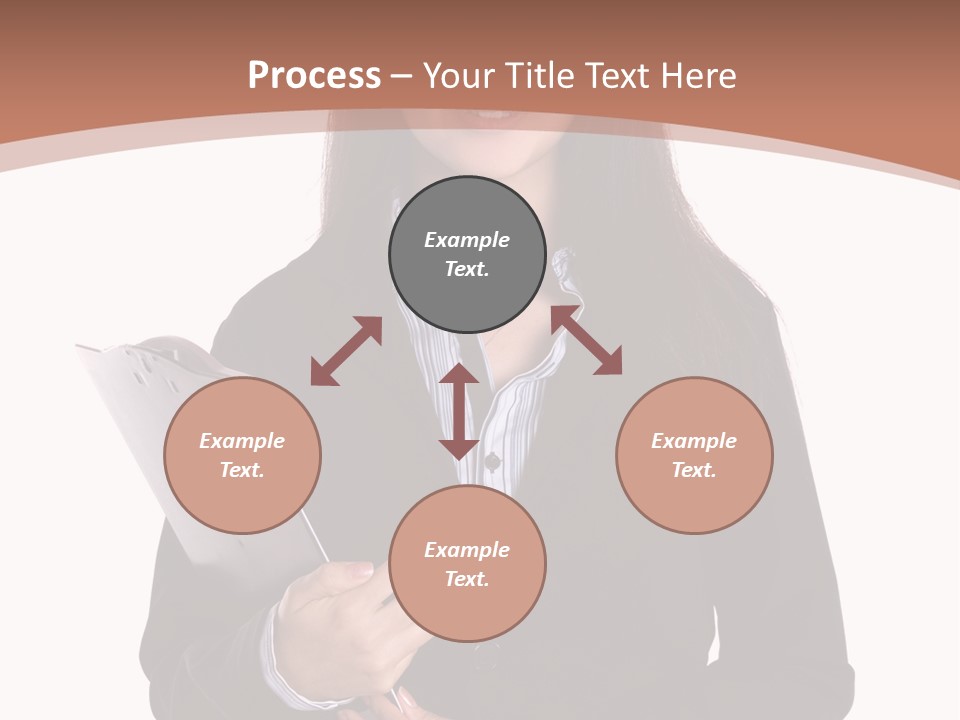 A Woman In A Business Suit Holding A Folder PowerPoint Template