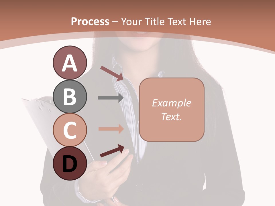 A Woman In A Business Suit Holding A Folder PowerPoint Template