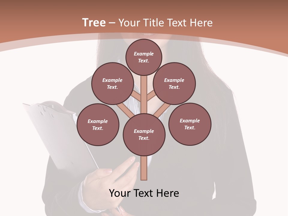 A Woman In A Business Suit Holding A Folder PowerPoint Template