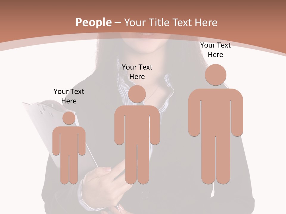 A Woman In A Business Suit Holding A Folder PowerPoint Template