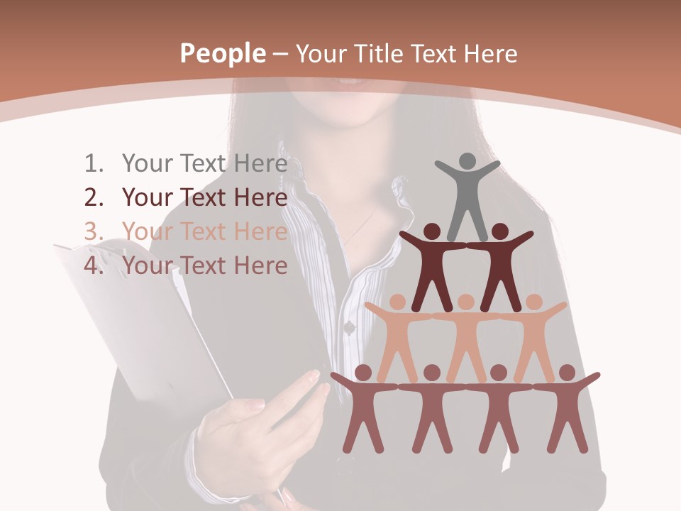 A Woman In A Business Suit Holding A Folder PowerPoint Template