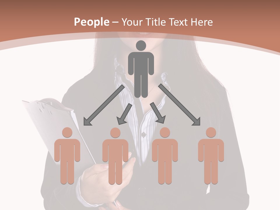 A Woman In A Business Suit Holding A Folder PowerPoint Template