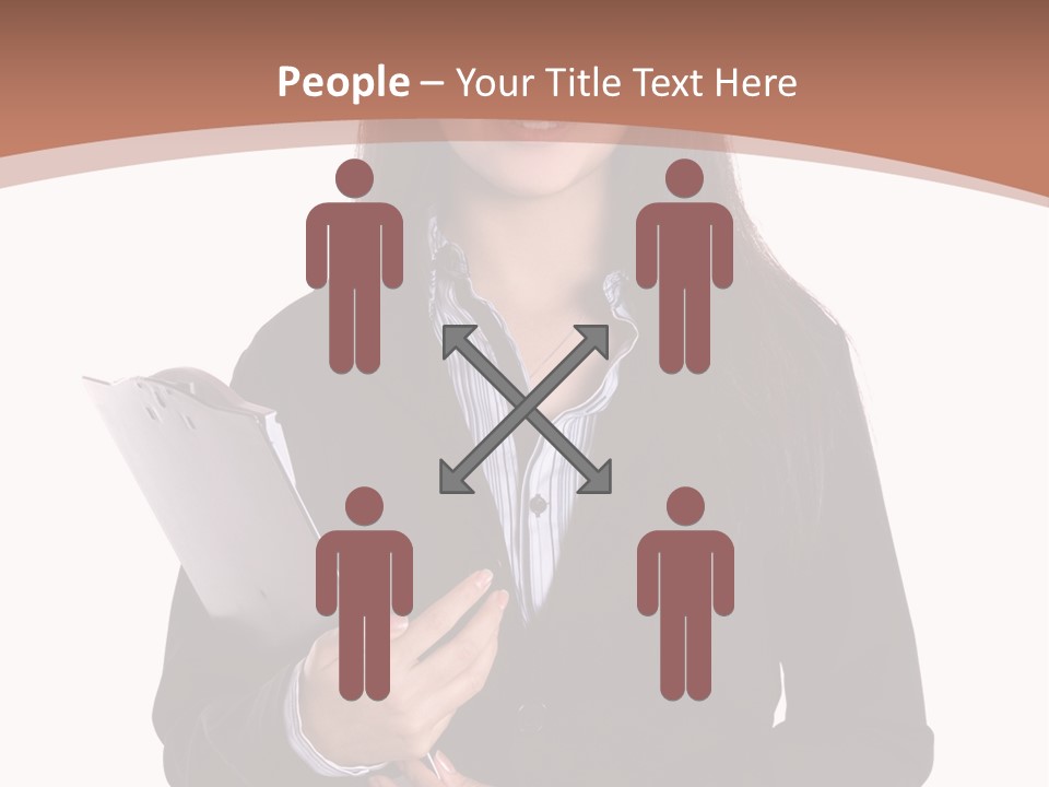 A Woman In A Business Suit Holding A Folder PowerPoint Template