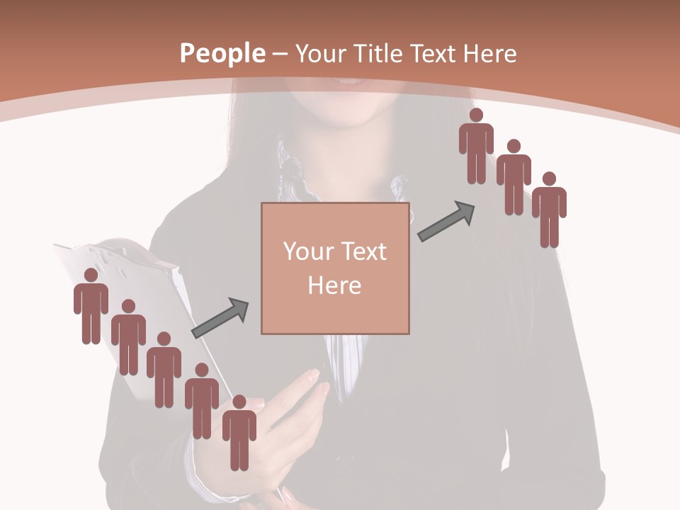 A Woman In A Business Suit Holding A Folder PowerPoint Template