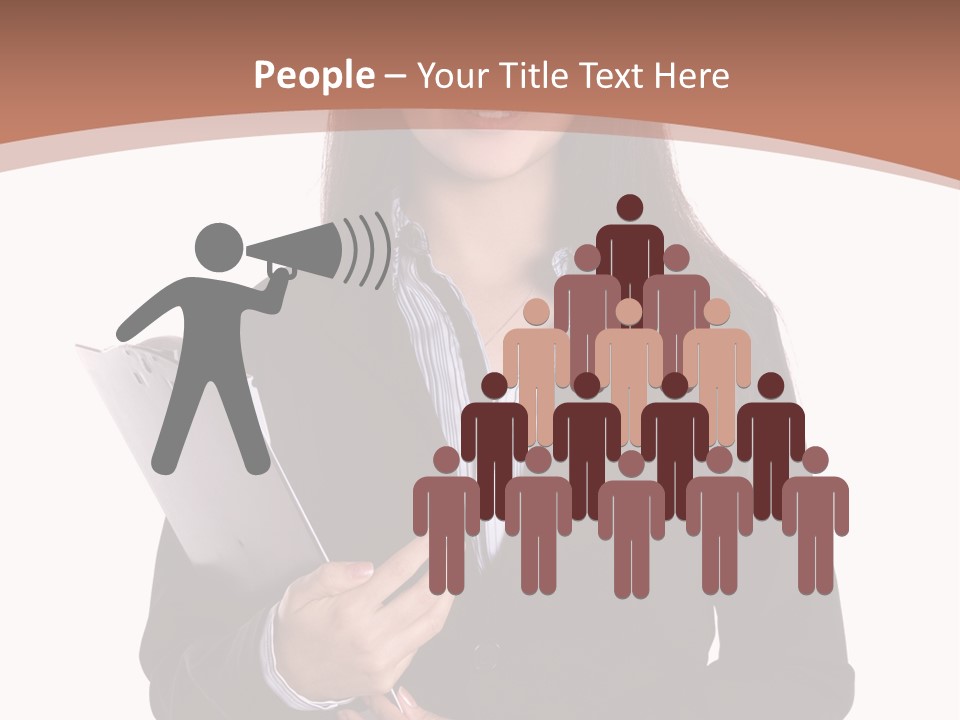 A Woman In A Business Suit Holding A Folder PowerPoint Template