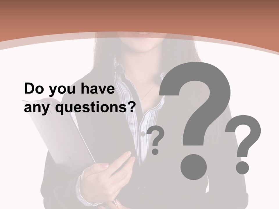 A Woman In A Business Suit Holding A Folder PowerPoint Template