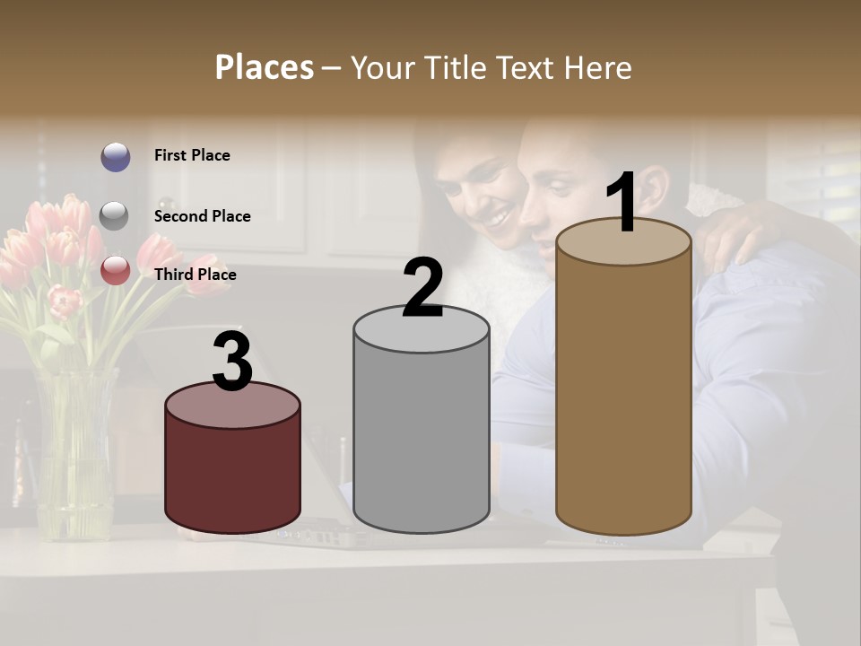 A Man And Woman Looking At A Laptop Screen PowerPoint Template