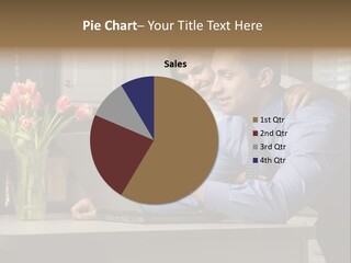 A Man And Woman Looking At A Laptop Screen PowerPoint Template