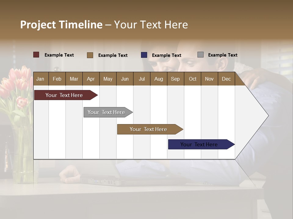 A Man And Woman Looking At A Laptop Screen PowerPoint Template