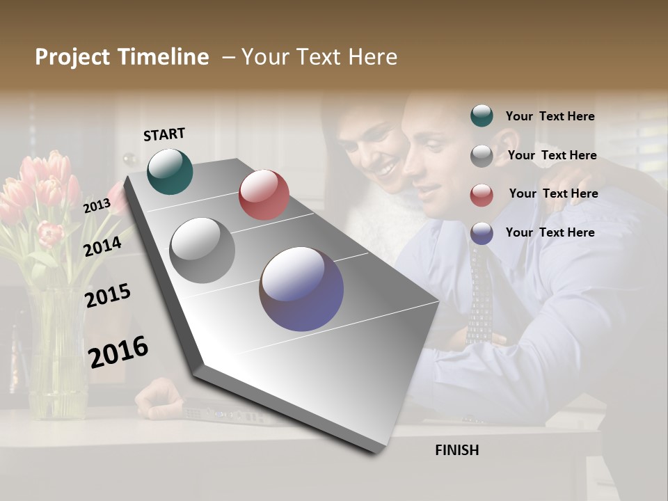 A Man And Woman Looking At A Laptop Screen PowerPoint Template