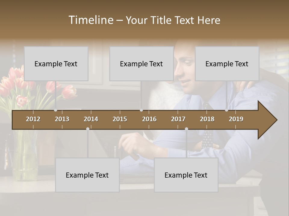 A Man And Woman Looking At A Laptop Screen PowerPoint Template