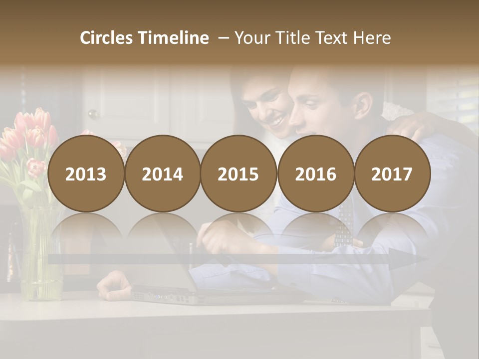 A Man And Woman Looking At A Laptop Screen PowerPoint Template