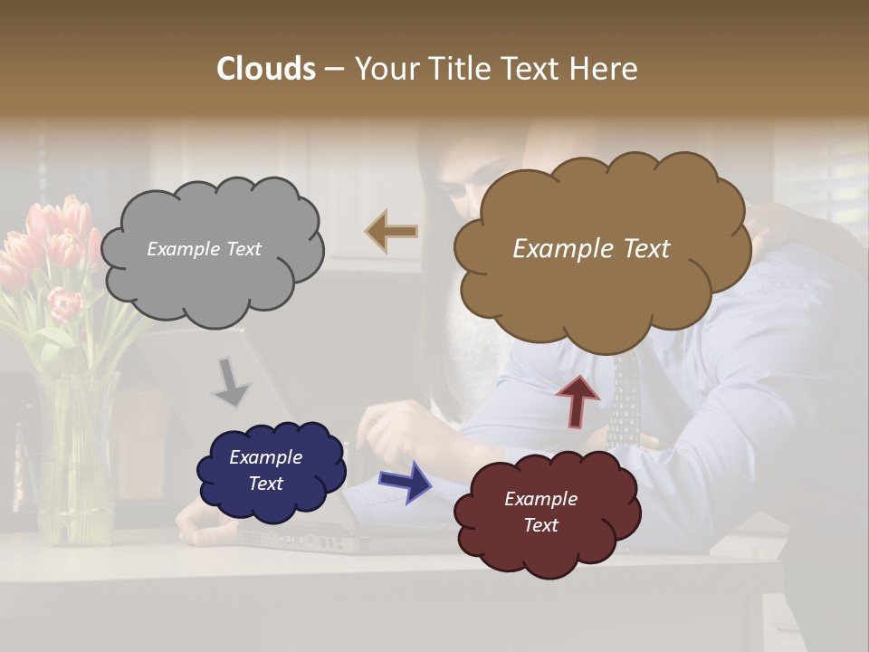 A Man And Woman Looking At A Laptop Screen PowerPoint Template
