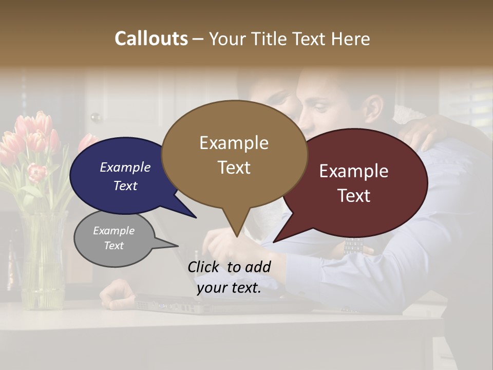 A Man And Woman Looking At A Laptop Screen PowerPoint Template